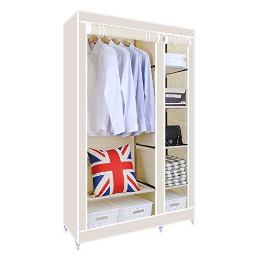 small wardrobes [upgrade version]hst mall double canvas wardrobe cupboard clothes storage  solution ZNPYPQF